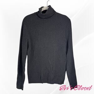 Pria Women's Grey Sweater Sz L. Long Sleeve Mock Turtle Neck